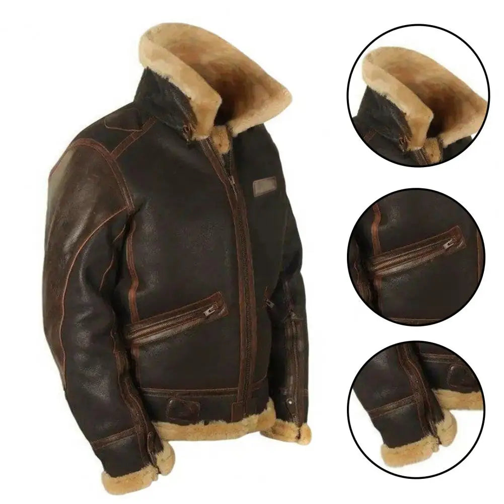 CHAQUETA DE CUERO HOMBRE – RESISTENTE AL FRÍO