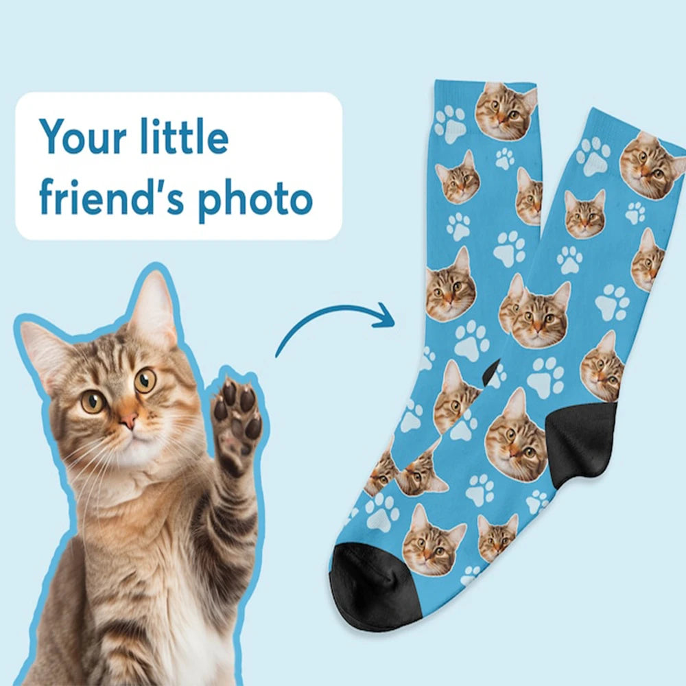 CALCETINES 3D PERSONALIZADOS DE GATO – DIVERTIDOS Y LARGOS PARA REGALO