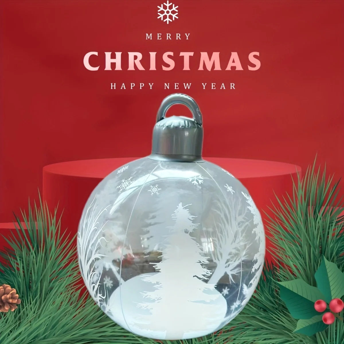 Adorno navideño inflable en forma de bola